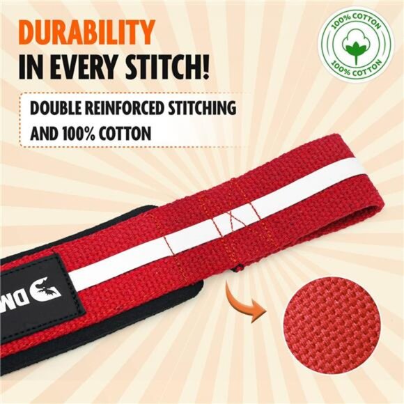 Fitness Wrist Straps - Non-Slip Silicone Grip, Deadlift Strap with Padding - Picture 5 of 7